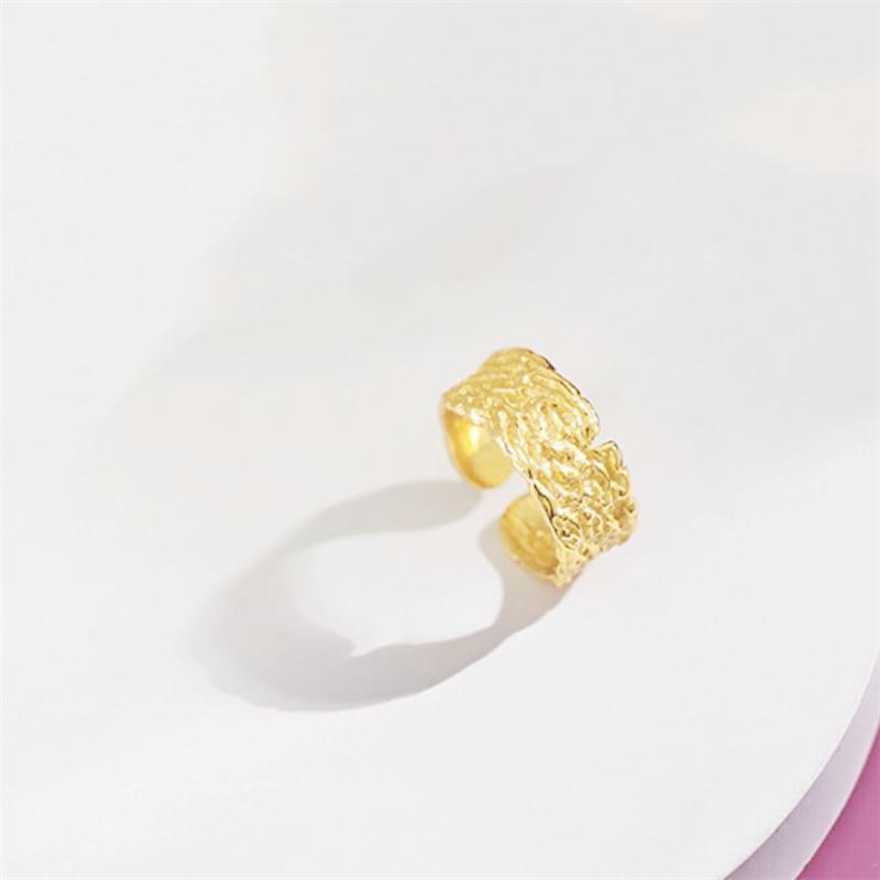 

Sole Memory Creative Geometry Bump 925 Sterling Silver Female Resizable Opening Rings SRI6181