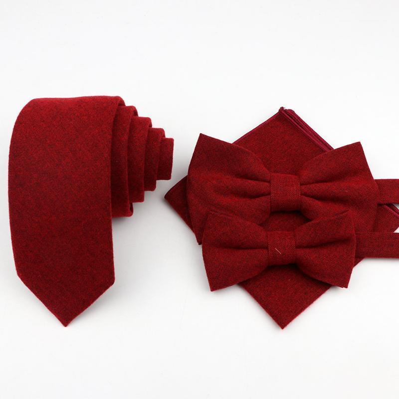 

Mens Solid Color Cotton Tie Set Designer Pocket Square Handkerchief Butterfly Party Bow Tie Ties Set Accessory Gift 4 Lots1