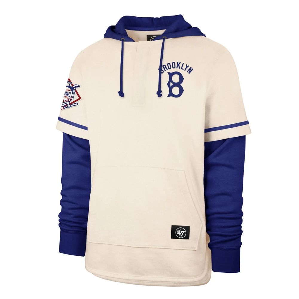 

Brooklyn MEN sweatshirt Cream Cooperstown Heritage Shortstop Pullover Hoodie, Black