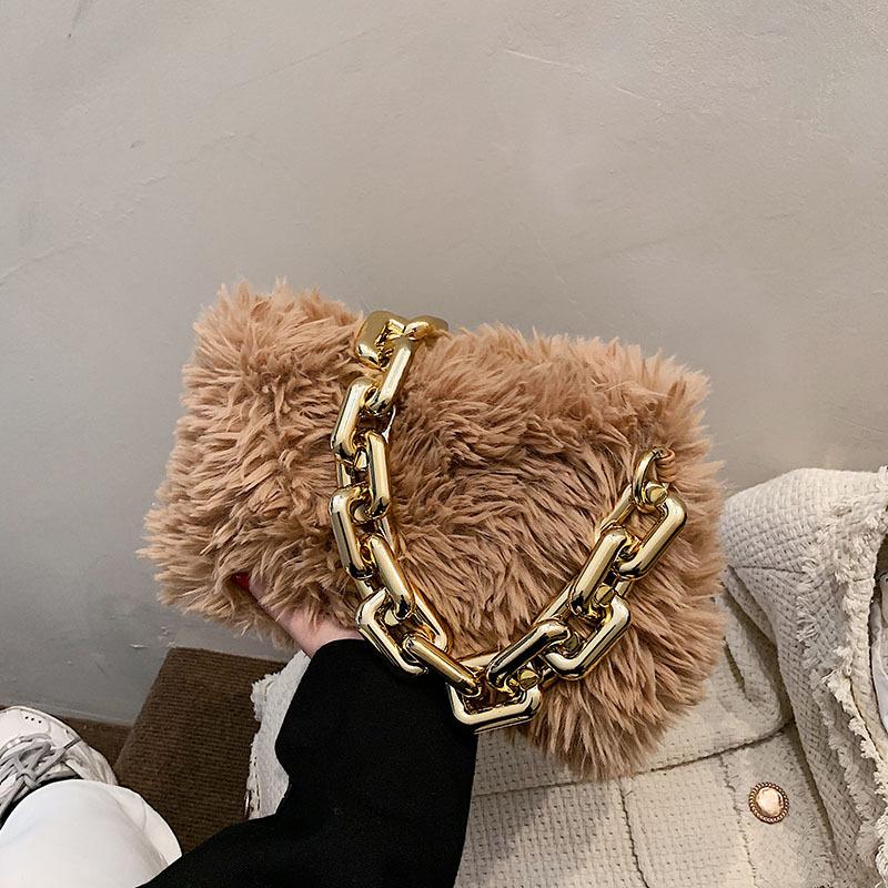 

Evening Bags Top Handle For Women Felt Vintage Chain Luxury Designer Handbags Ladies Simple Fashion Small Underarm Female Shoulder