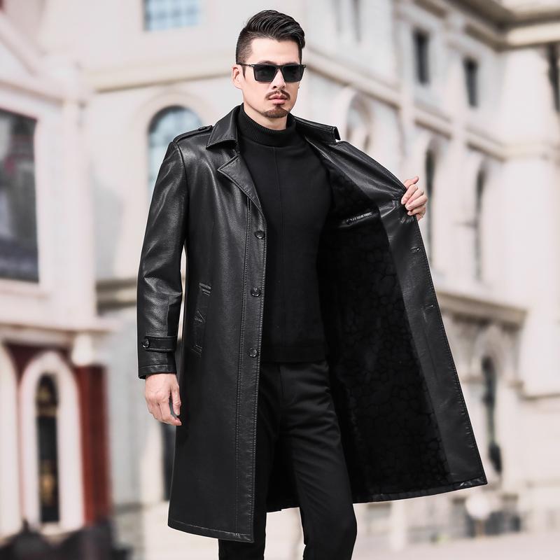 

Summer Men's Spring Genuine Jackets Motorcycle Biker Leather Jacket Men Clothes Velvet Coats M-4XL, Black