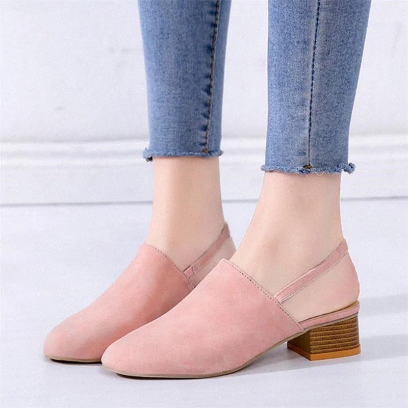 

COOTELILI Shoes Woman Casual Fashion Sandals For Women Shoes Low Heels Summer Closed Toe Slip on #fq48, Pink