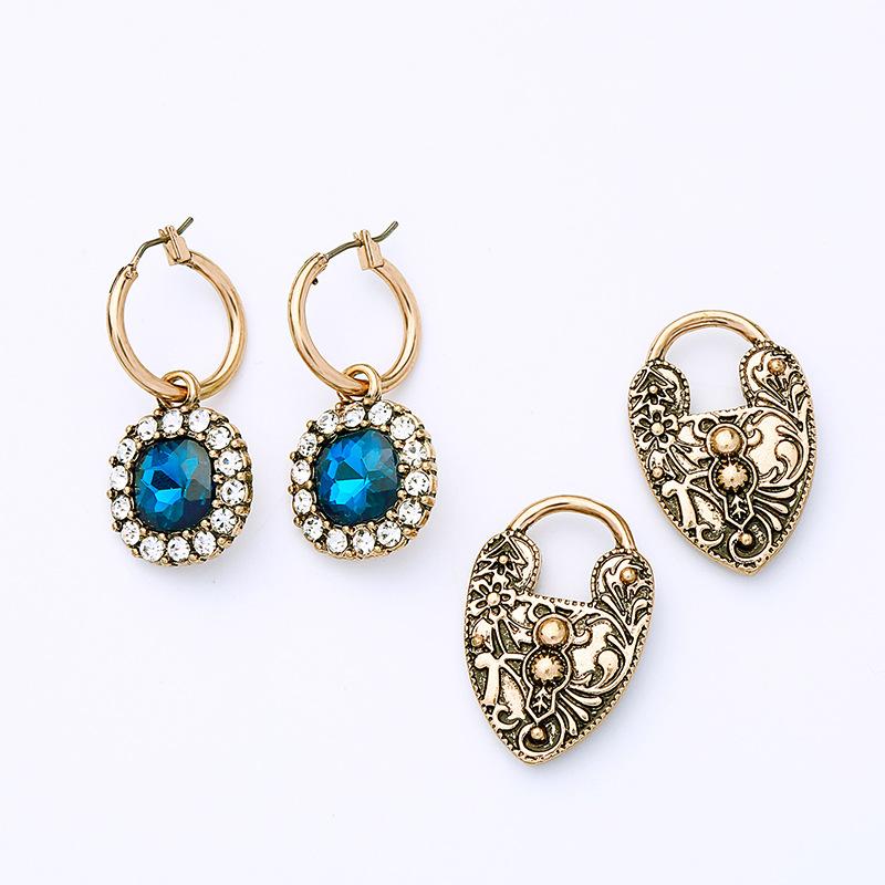

2 in 1 ZWPON 2020 Arrow Shape Floral Embossment Hoop Earrings for Women Vintage Rhinestone Flower Earrings Jewelry Wholesale