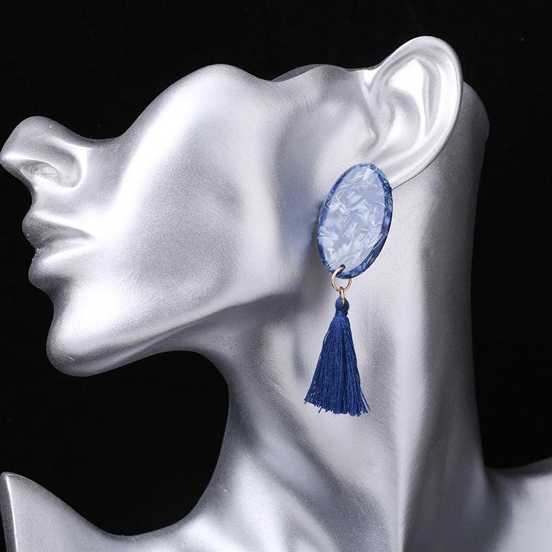 

2021 new fashion tassel earrings creative women's temperament geometric pendant earrings acetate