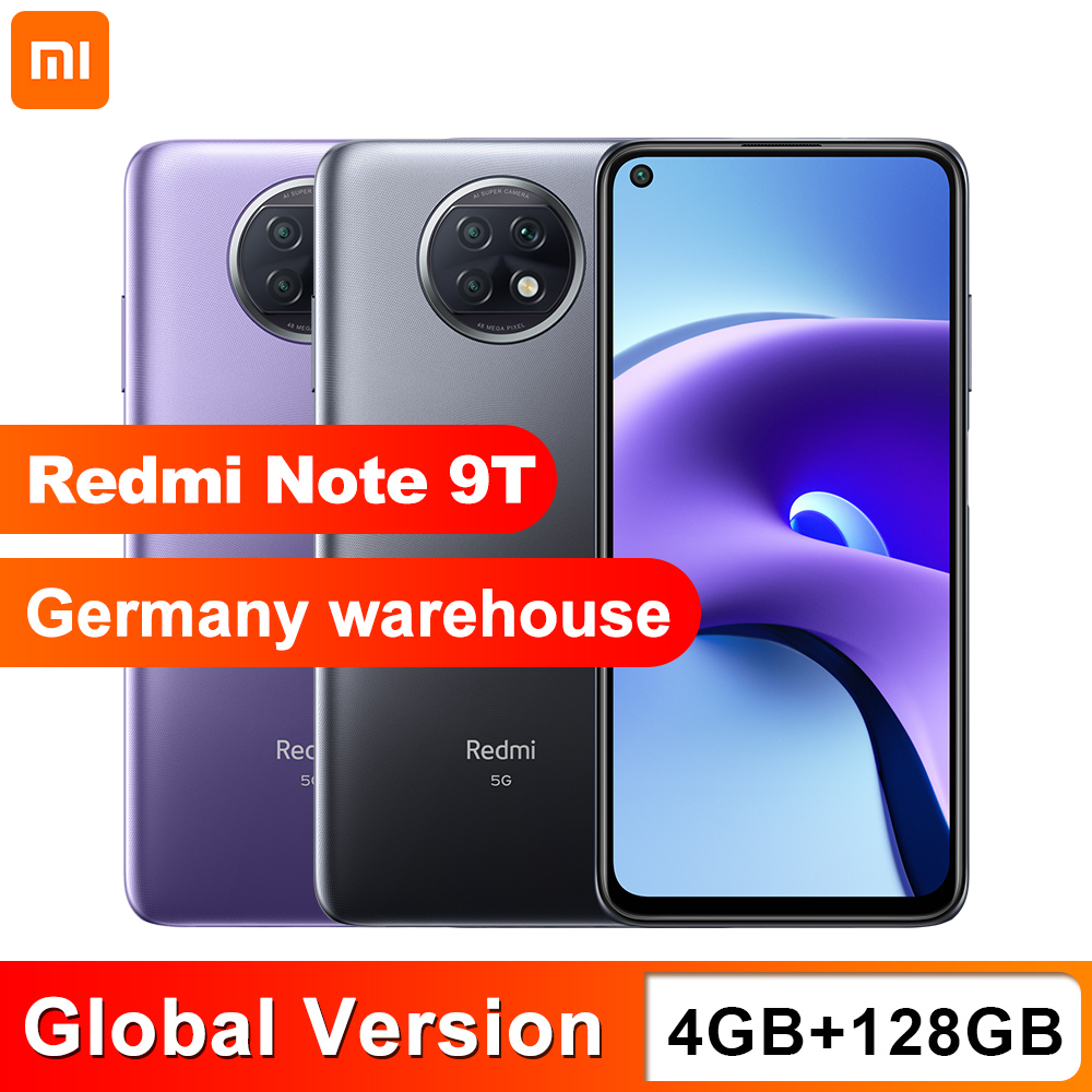 

Global Version Xiaomi Redmi Note 9T 5G 4GB 128GB smartphone Dimensity 800U NFC 5000mAh 48MP Camera