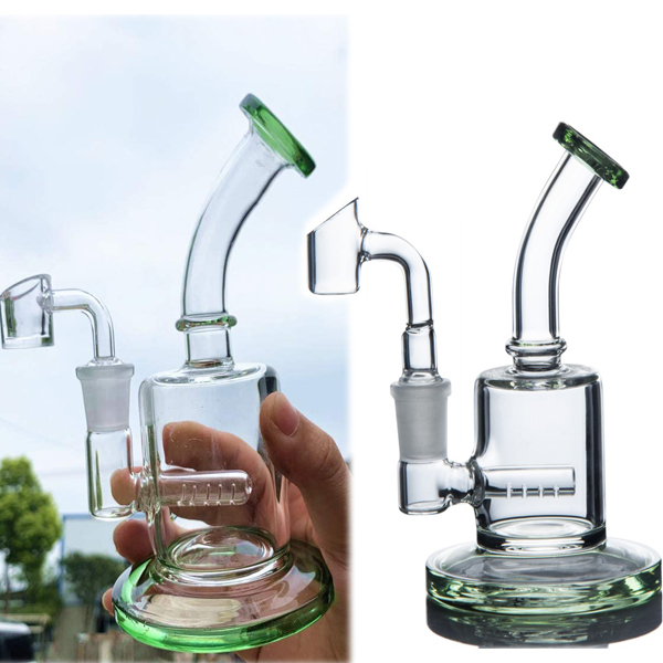 

5.9 inchs mini oil rigs thick glass water bongs smoke pipe hookahs dab unique bong 14mm banger accessory free shipping
