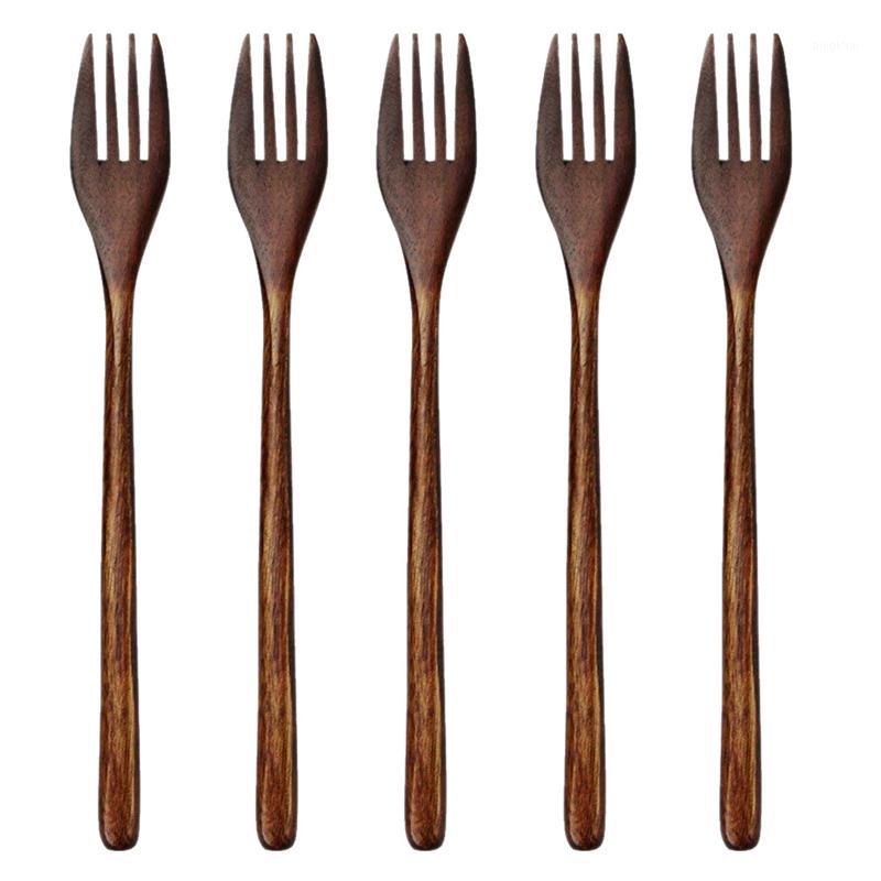 

Wooden Forks, 5 Pieces Eco-friendly Japanese Wood Salad Dinner Fork Tableware Dinnerware for Kids Adult (5 Pieces No Rope Wooden1