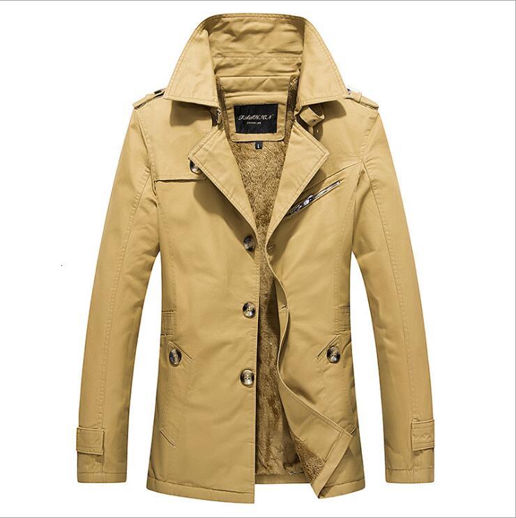 

2021 New Male Winter Plus Thick Veet Single Breasted Outerwear Medium Long Chinese Business Coat Warm Wool Blazer 2gxo, Army green.
