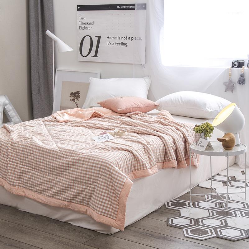 

100% Cotton Comforter Bed Blankets Washed Summer Quilts Luxury Spring/Summer Duvets  Size Adult Printed Bed Quilt Breathable1