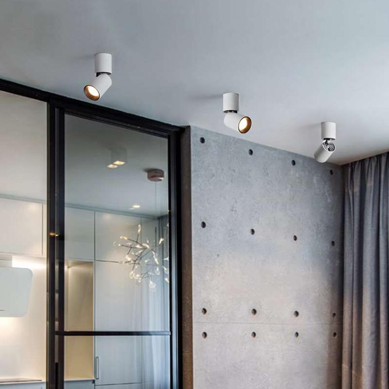 

LED spotlights Surface mounted embedded ceiling light living room simple Nordic Adjust left and right 9W 15W CREE COB downlight