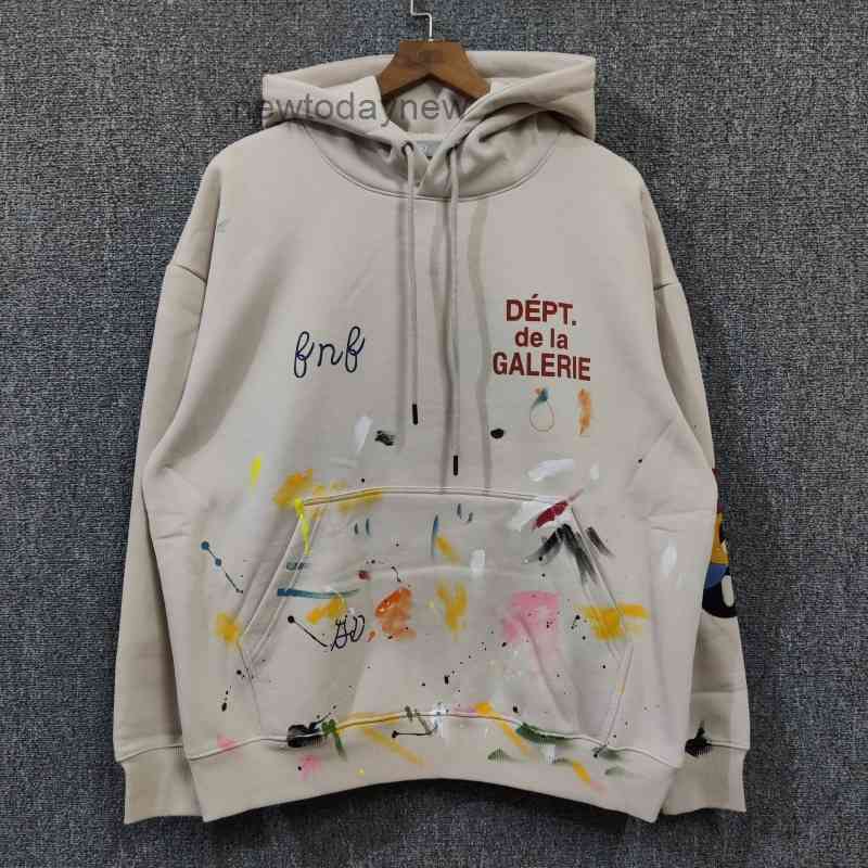 

Patch ins printed sweater Arm gallerydept splash graffiti Pullover boys' 2021 autumn Plushhoodies hooded jacket coats hoodies hoodie, Gray