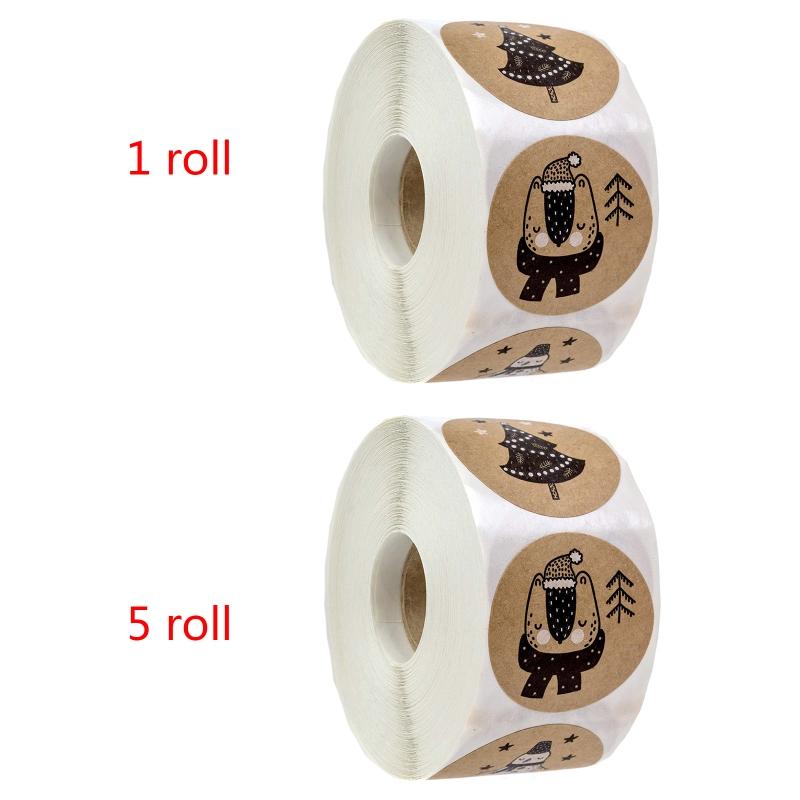

500/2500pcs Christmas Stickers Tree Snowman Animals Decorative Seal Label for Scrapbooking Stationery School Reward