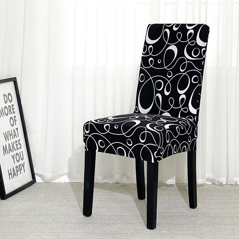 

1/2/4/6PCS Flower Printed Geometric Kitchen Chair Covers Spandex Elastic Stretch Decoration Chair Dining Seat Cushion Anti-dirty