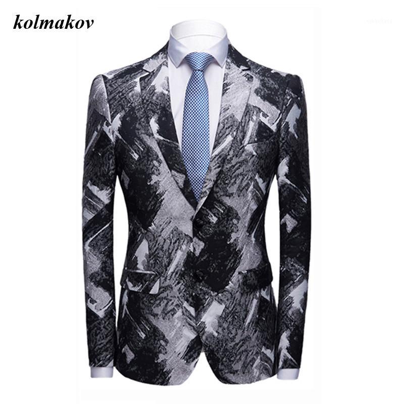 

New Arrival Spring Style Men Boutique Leisure Blazers Fashion Casual European and American Style Men' Colors Blazers Suit -4XL1, Dark grey