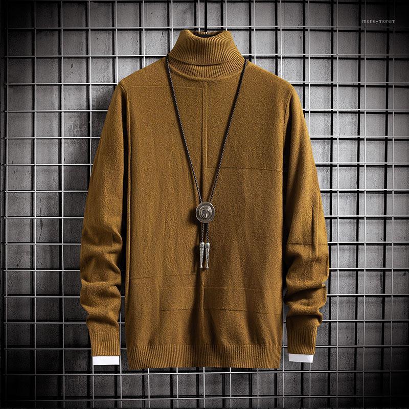 

Christmas Sweater Men Clothes 2020 Winter Thick Warm Mens Sweaters Casual Classic Turtleneck Cashmere Pullover Men 82531, Brown