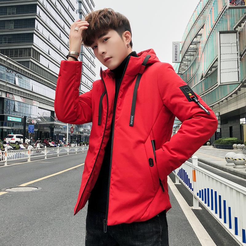 

Men's Jacket Winter Cotton-padded Clothes Korean-Style Cotton-padded Clothes Slim-Fit Stylish Handsome Men'S Wear Thick, Black