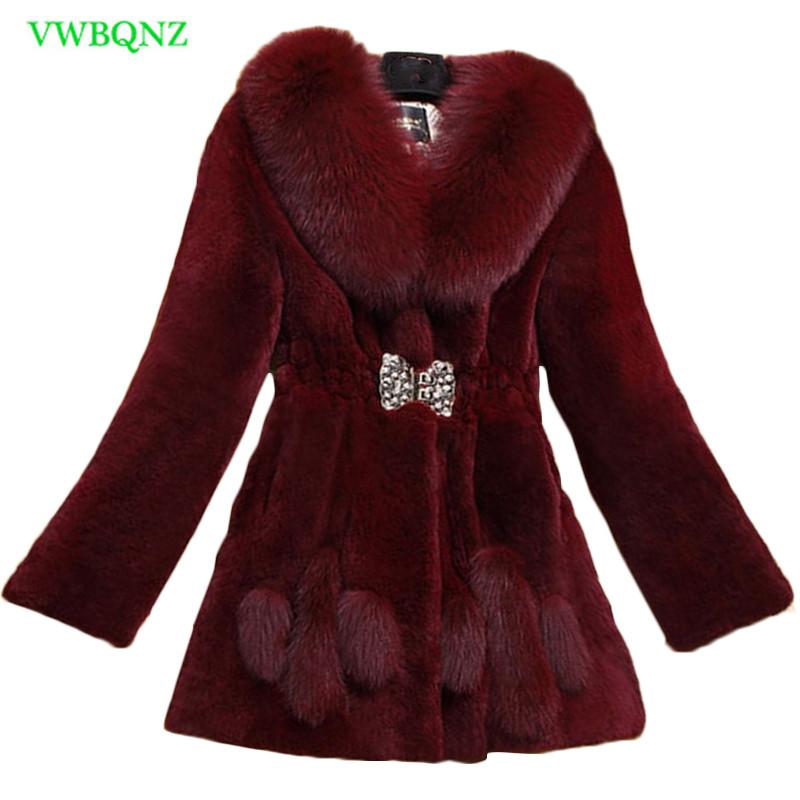 

New Faux Fur Coat Plus size Women' Artificial Rex Fur Cape Jacket Female Overcoat Short Imitation Coats 6XL A772, Red wine