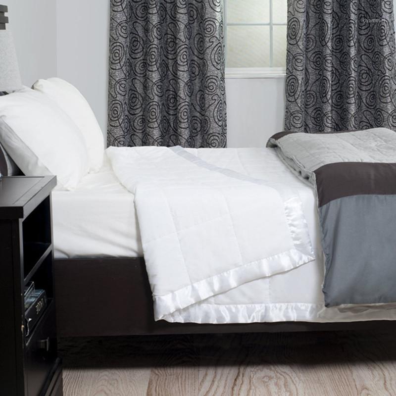 

Down quilt/Blanket/duvet with Satin Trim 100% cotton  90*96 inches filled 550 fp white duck down 100gsm for summer1