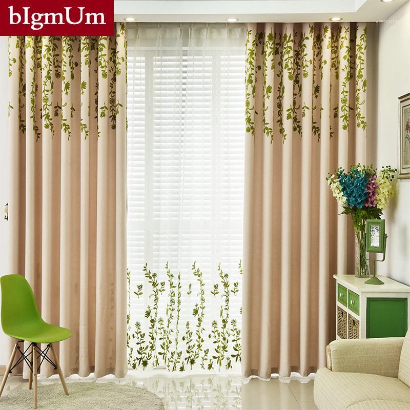 

Window Curtains For Living Room Bedroom Blackout Windows Drapes Of EU Pastoral Modern Embroidered Tulle+Thick curtain Cortinas1, Lining tulle