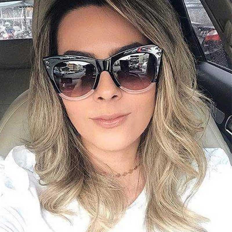 

Q ZYOMY Retro Eyewear Goggles Driving Gafas Brand Designer Vintage Cat Eye Women Sunglasses HD Lenses High Quality
