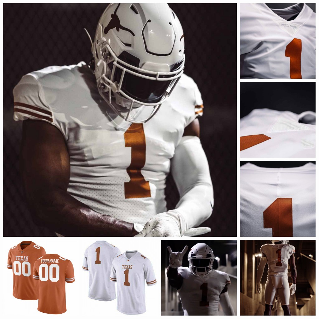 

2020 Texas Longhorns 1970 National Champion Tribute SAM EHLINGER JOSHUA MOORE JOSEPH OSSAI CHRIS BROWN THOMPSON CAA American Football Jersey, White2 youth s-xl