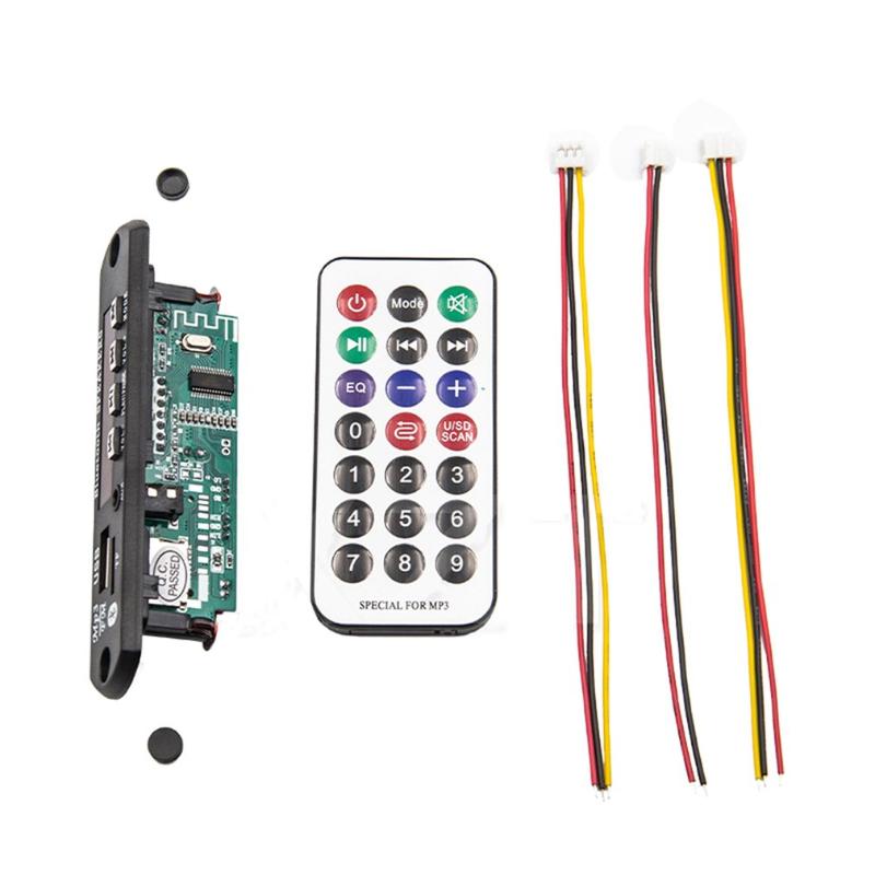 

Wireless MP3 WMA Decoder Board Remote Control Player 12V Bluetooth 5.0 USB FM AUX TF Card Module Car Radio MP3 Speaker