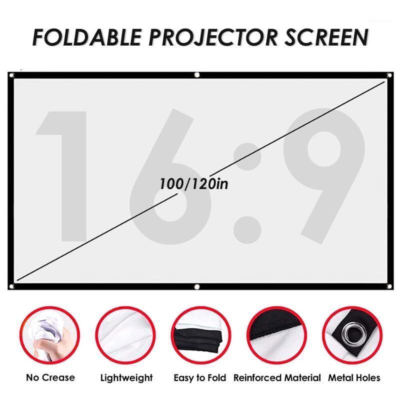 

100/120inch Projector Screen Wide Viewing Angle Foldable Anti-Crease Portable Projection Movies Screen for Home Party Theater1