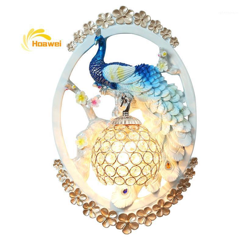 

Nordic Vanity Light LED Wall Lamp Peacock Crystal Wall Lights Modern Bedroom Bedside Lamp Home Decor Sconce Light Fixtures1