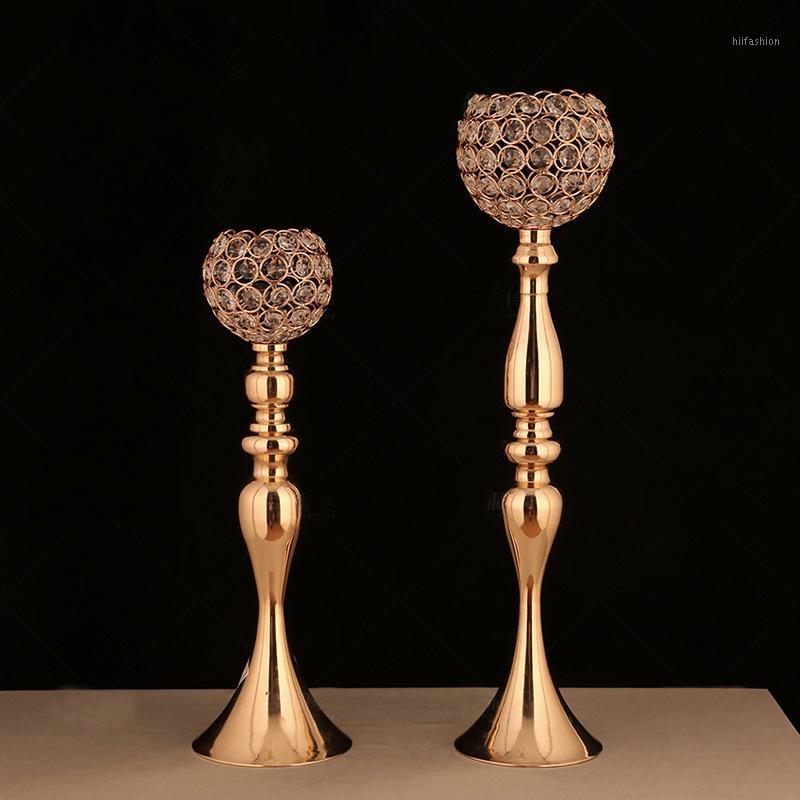 

8 pcs/Lot Table Candle Holders Plating Metal Candlestick Geometric Round Romantic Candle Holders For Wedding Dinner Decor ZZT0341