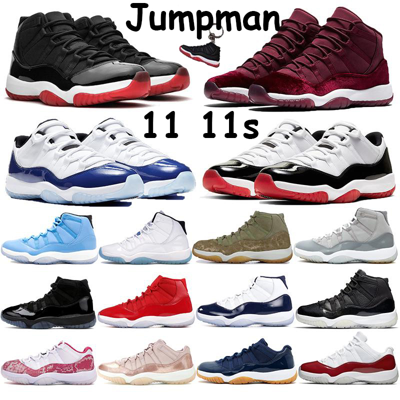 

High jumpman 11 11s basketball shoes bred cool grey heiress night maroon pantone OVO pink snake skin low legend blue men women sneakers