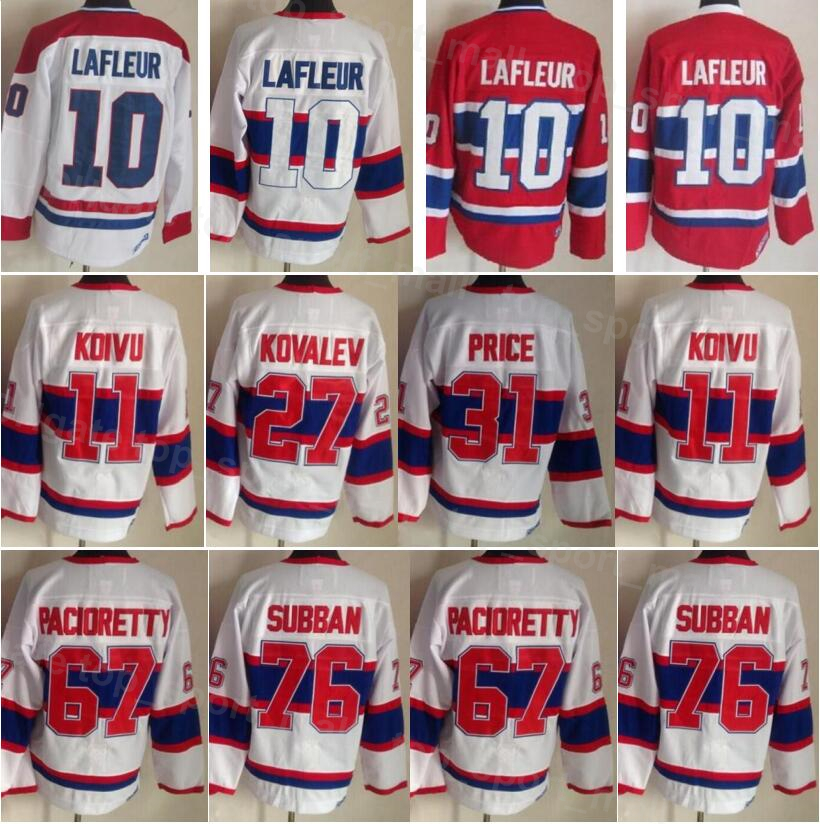 

Men Vintage Retro Hockey 10 Guy Lafleur Jersey 11 Brendan Gallagher 27 Alex Kovalev 31 Carey Price 67 Max Pacioretty 76 PK Subban Stitched Red White CCM JiaNaDaRen, 10 red
