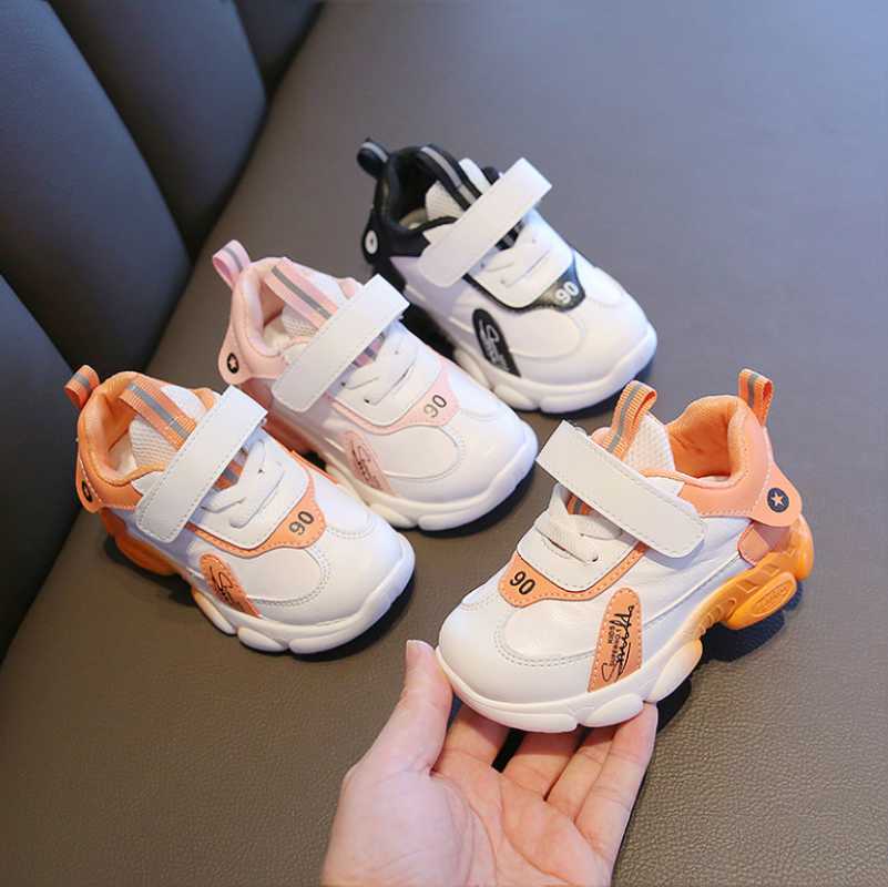 

Spring Children's Sports Shoes New Boys And Girls White Shoes Soft Sole Baby Children's Casual Toddler, Black