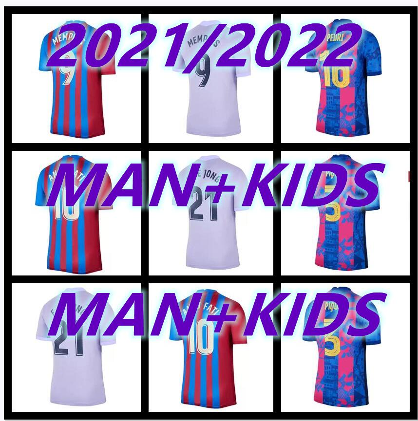 

21/22/23 soccer jerseys BARCA camiseta de futbol 2021 2022 2023 ANSU FATI GRIEZMANN F.DE JONG DEST PEDRI COUTINHO football shirt men kids kit