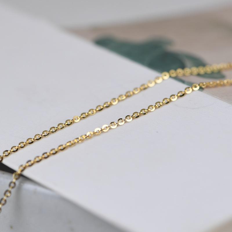 

FNJ 40cm +5cm O chain Necklace 925 Silver Fine Original S925 Silver Women Necklaces for Jewelry Making 1mm Width