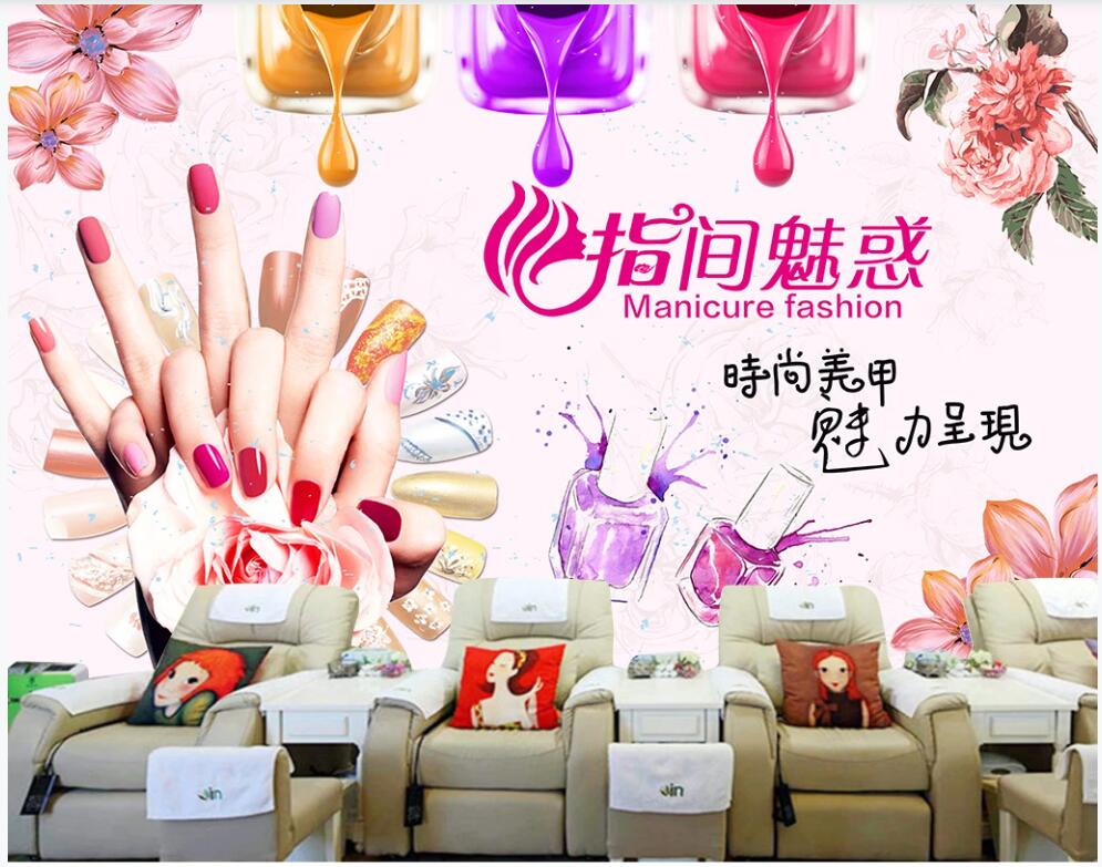 

3d wallpaper custom photo mural European and American cosmetics and nail shops home decor living room 3d wall murals wallpaper for walls 3 d, Non-woven