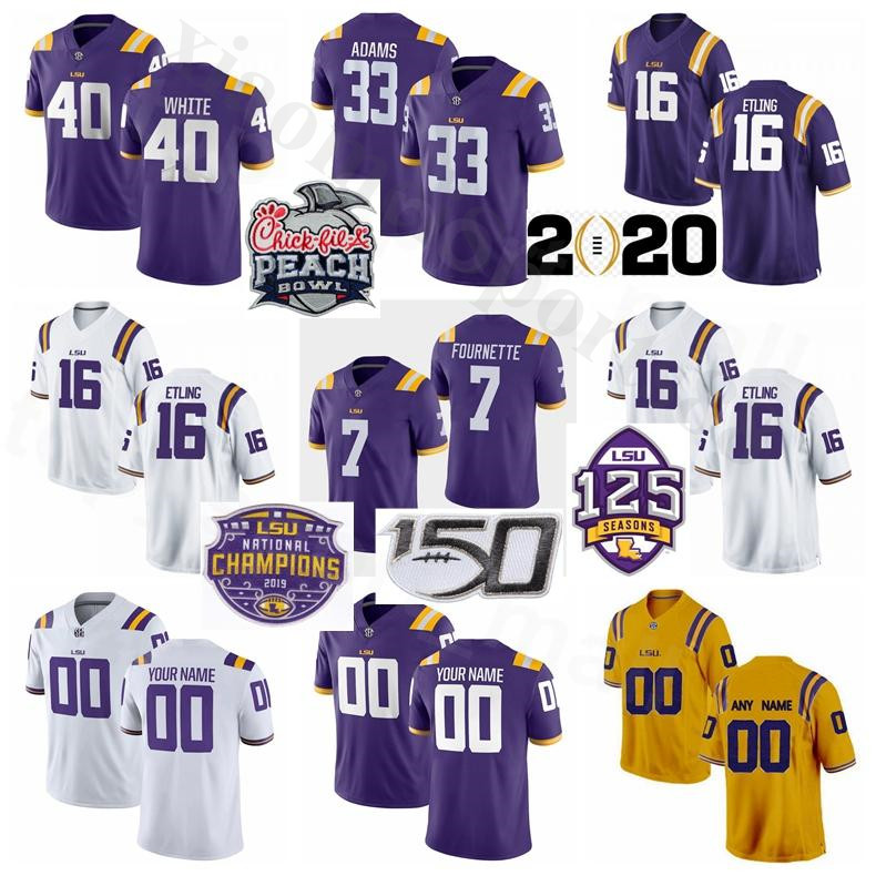 

NCAA College Football LSU Tigers LE FOURNETTE Jersey 7 Leonard Fournette 40 Devin White 33 Jamal Adams 16 Danny Etling Men Youth Women, As shown in illustration
