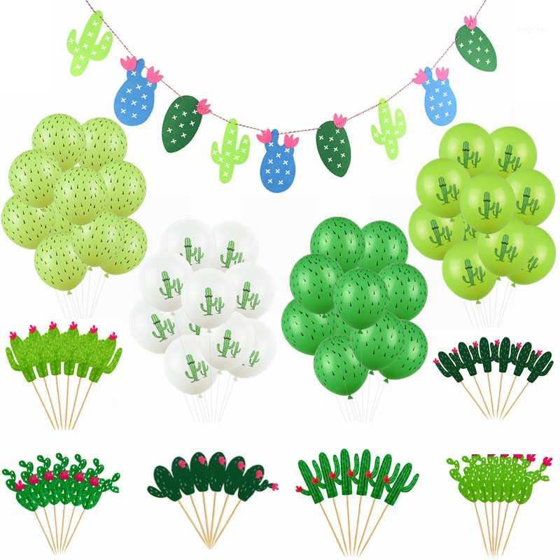 

Cactus Theme Latex Balloon Banner Cake Topper Summer Party Kids Favor Birthday Cake Decoration Wedding Hanging Decor Supplies 81