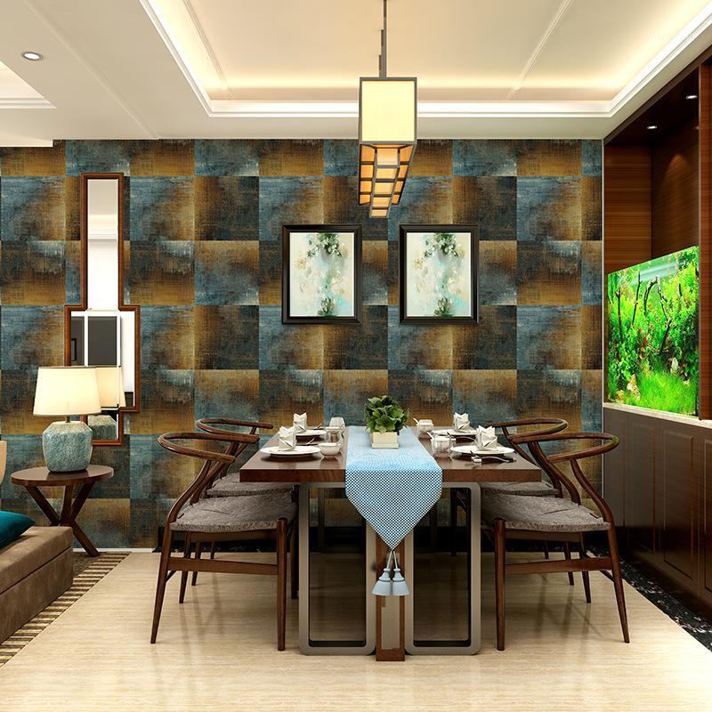 

wellyu Retro nonwoven home decoration wallpaper KTV bar cafe TV square wall square project green 3d wallpaper papel de parede1, Colour 3