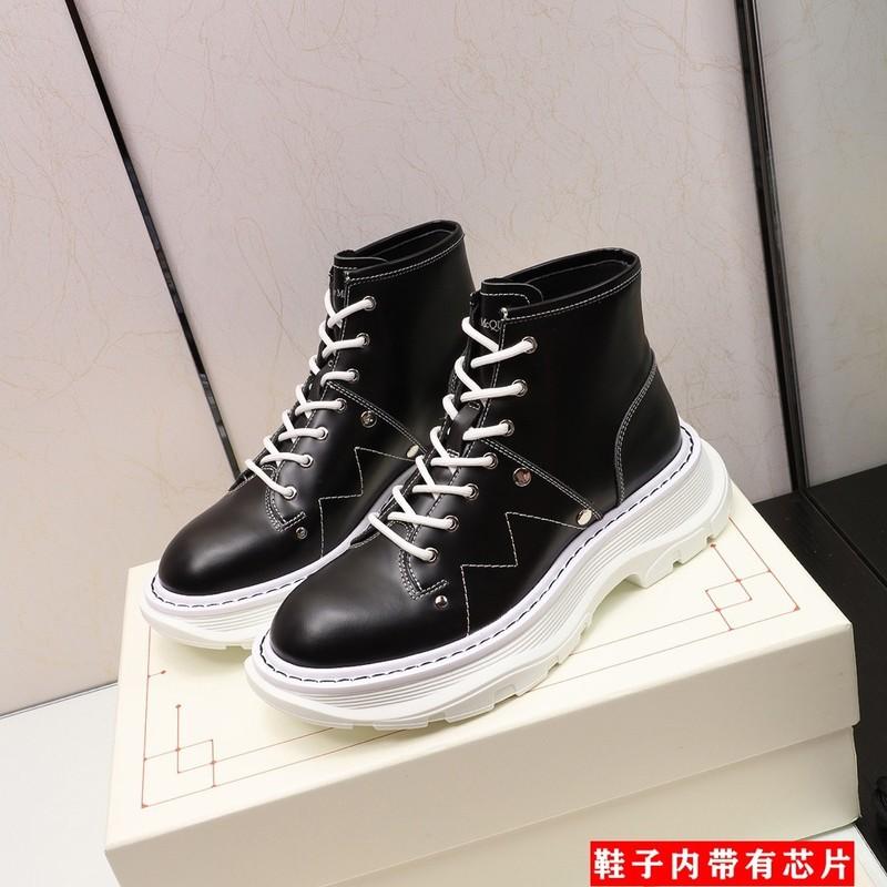 

tied to boots gao han edition version thick bottom short boots handsome leather web celebrity, Black