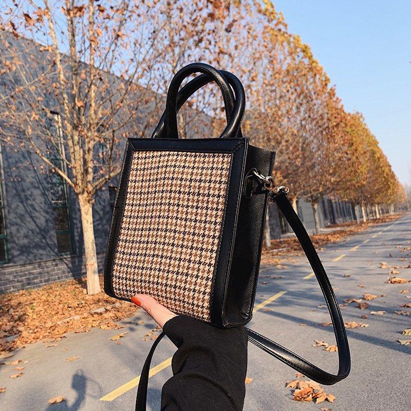 

Fashion Plaid Crossbody Bags for Women 2021 New Quality Women's Designer Handbags and Purses Female Shoulder Messenger Bag 6836, Black