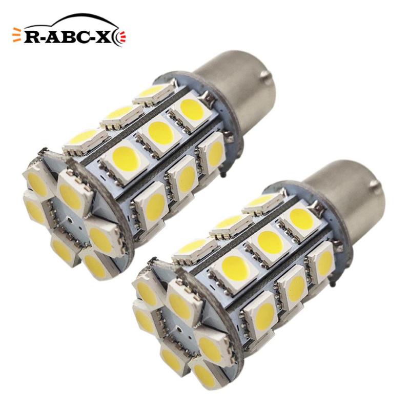 

2 pcs 27smd BA15S 1156 Car Turn Reverse signal light 6V DC Automobiles Lamp motor LED bulb 2.8W Warm white, As pic