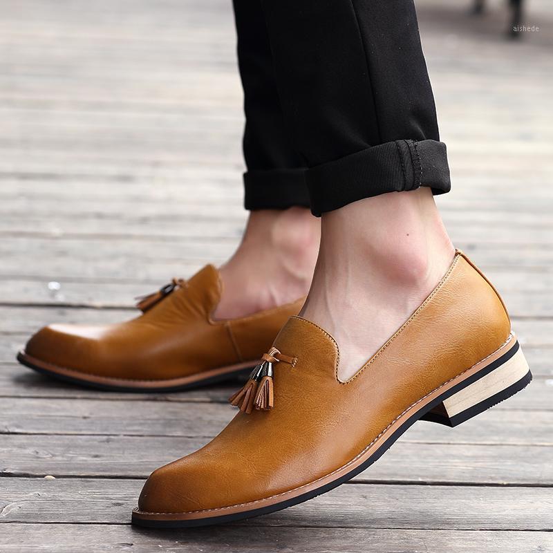 

2020 Formal Shoes Men Wedding Dress Shoes Men Leather Elegant Luxury Social Wedding Designer Chaussures Hommes HV-0161, Brown