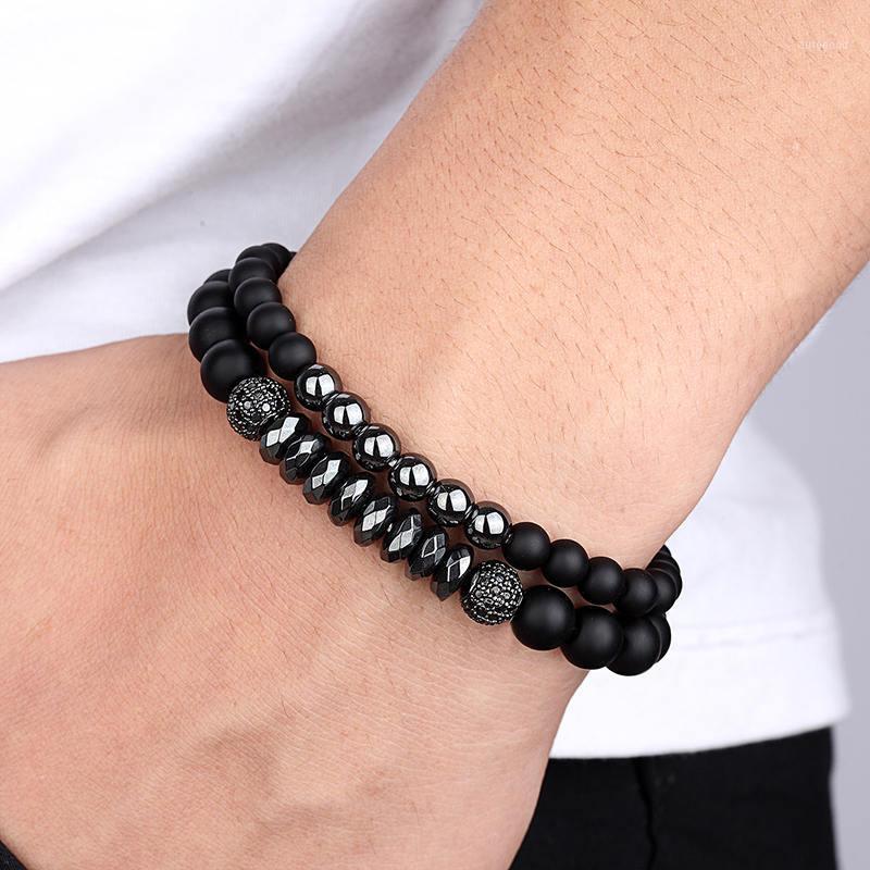 

Charm Bracelets 2021 Natural Bracelet 8mm Glazed Stone Crystal Tension Setting Casual Sporty Lace-up Unisex Copper Ball Trendy1