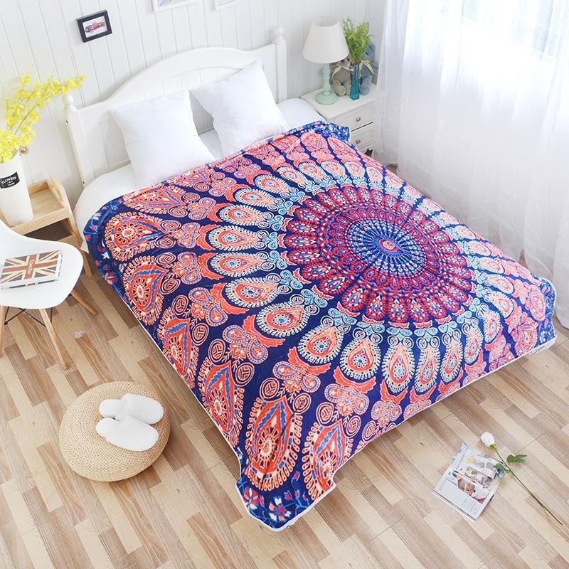 

Bohemian Sofa/Air/Bedding Throw Blanket Boho Mandala Fleece Blankets for Beds Bedspread Couverture Polaire Plaids Drop Shipping1