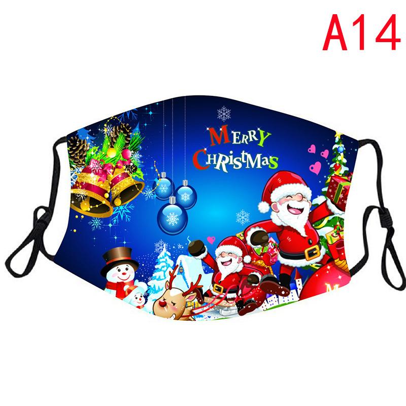 

PM2.5 dust haze mask can be inserted Designer Face masks Adult Kids Cartoon Washable Christmas printed Santa beard