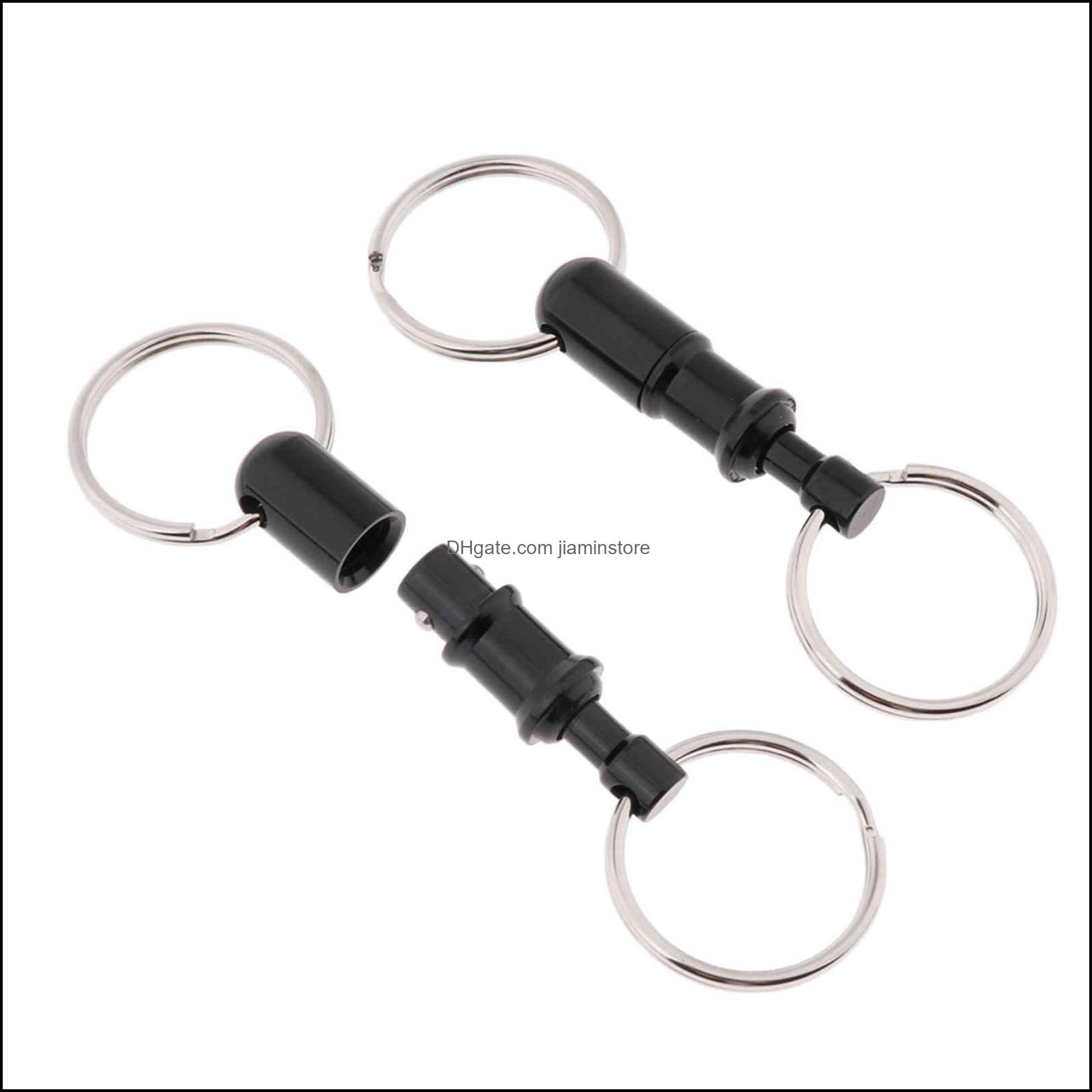 19FE Swivel Detachable Outdoor Key Ring Keychain QR Kit Double Split Gadget 
