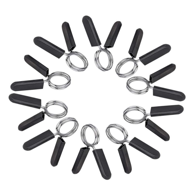 

10 Pack Barbell Clip Clamps for Standard Weight Bar, Spring Lock Collars for Working Out, Strength Training
