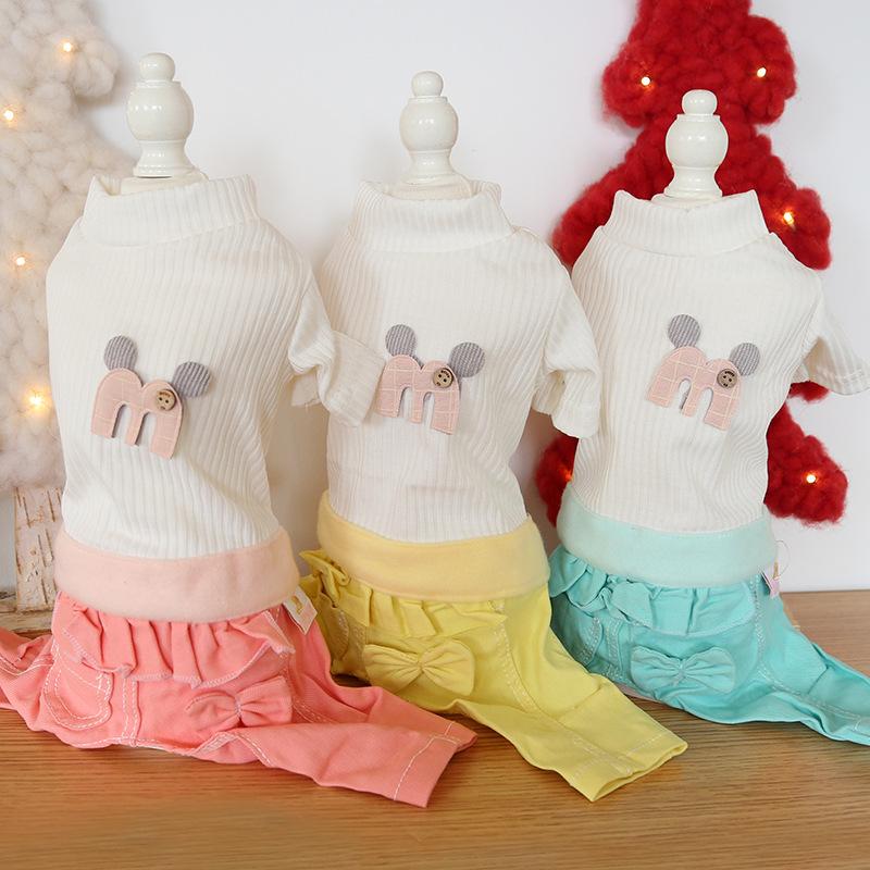 

Dog Clothes Cat Dog Candy Bow Jumpsuits Jacket Coat Fashion PET Clothing For Dogs Pet Winter Warm Products Puppy Chihuahua, Blue