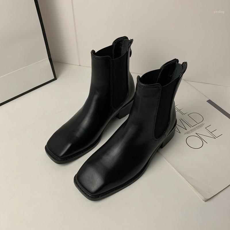 

Ankle Boots For Women Square Toe Fashion Shoes Autumn Winter Short Boots Zipper Square Heels Comfortable Lady Shoes Booties1, Black