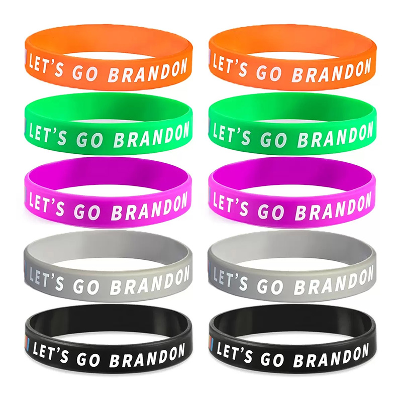 

5 Colors Let's Go Brandon Silicone Bracelet Party Favor Rubber Wristband Presidential Election Gift Wrist Strap